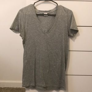 VS pink plain gray v-neck